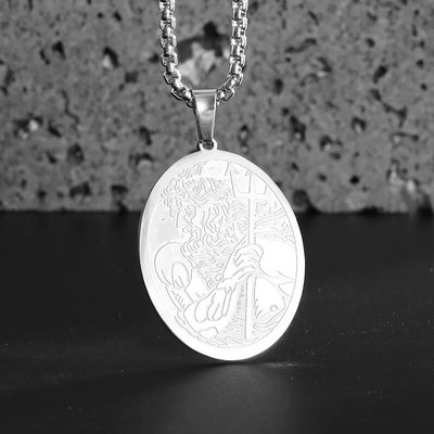 Retro Neptūno Poseidono Trident karoliai Ukrainos nacionalinis herbas pakabukas Vyriška mada Šaunūs madingi papuošalų aksesuarai