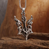 Gooti pealuu deemoni paadi ankurripatsiga kaelakee, isikupärastatud meeste mootorratta punk hip hop rock ehted Halloweeni kingitus