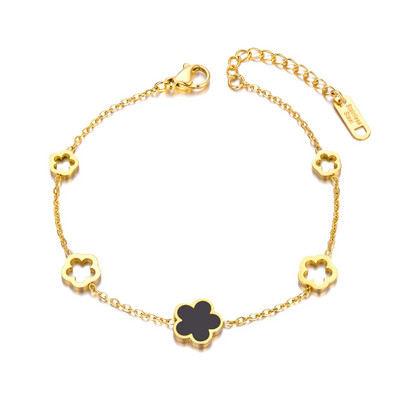 Μοντέρνα από ανοξείδωτο ατσάλι Λευκό Μαύρο Πράσινο Κέλυφος Λουλούδι Βραχιόλια για Γυναικεία Κοσμήματα Βραχιόλι με Αλυσίδες & Σύνδεσμοι