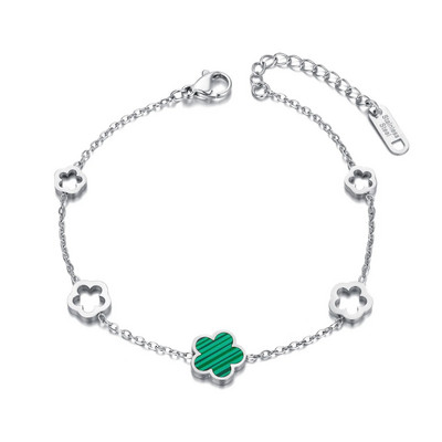 Μοντέρνα από ανοξείδωτο ατσάλι Λευκό Μαύρο Πράσινο Κέλυφος Λουλούδι Βραχιόλια για Γυναικεία Κοσμήματα Βραχιόλι με Αλυσίδες & Σύνδεσμοι