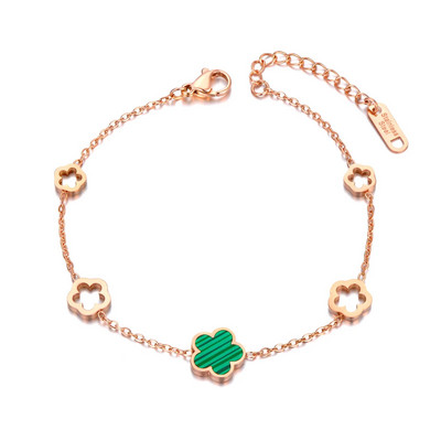 Μοντέρνα από ανοξείδωτο ατσάλι Λευκό Μαύρο Πράσινο Κέλυφος Λουλούδι Βραχιόλια για Γυναικεία Κοσμήματα Βραχιόλι με Αλυσίδες & Σύνδεσμοι