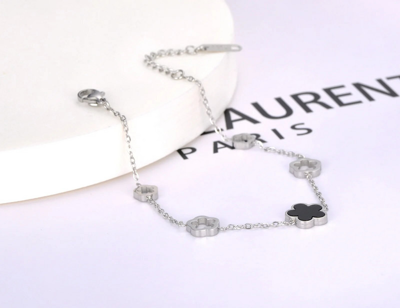 Μοντέρνα από ανοξείδωτο ατσάλι Λευκό Μαύρο Πράσινο Κέλυφος Λουλούδι Βραχιόλια για Γυναικεία Κοσμήματα Βραχιόλι με Αλυσίδες & Σύνδεσμοι