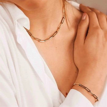eManco Гривна за жени Curb Cuban Link Chain Неръждаема стомана Дамски гривни Вериги Davieslee Jewelry
