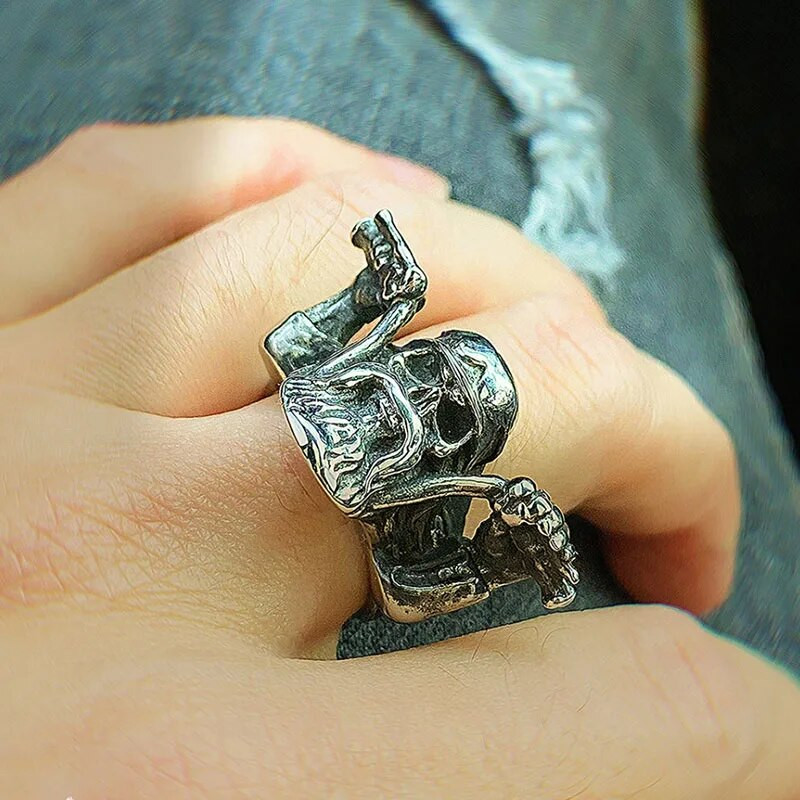 Habe Mootorrattasõitja Kolju Ring Wild Driving Mootorratas Habe Rider Ring Meeste Punk Rock Biker Rings Ehted Kingitus Suurus 7-13