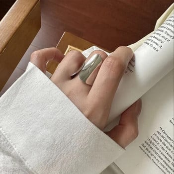 Минималистични сребърни пръстени за маншети за жени Двойки Нова мода Творчески плавен модел Геометрични парти бижута Подаръци