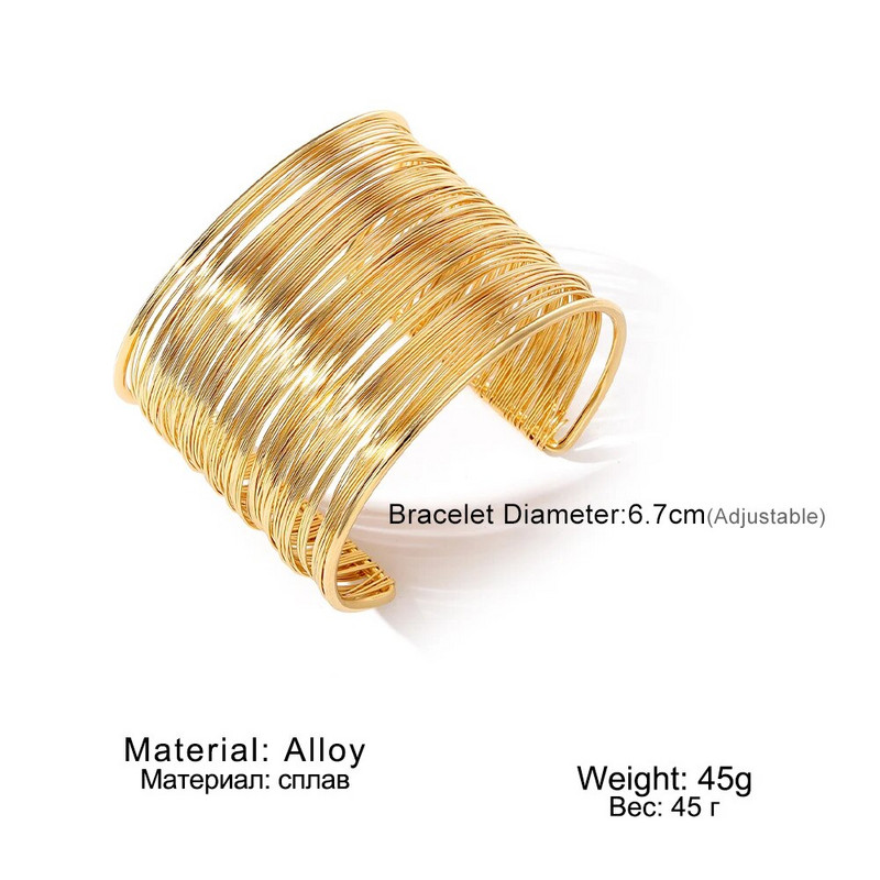 IPARAM radoša zelta krāsas metāla stiepļu rokassprādze sievietēm vīriešiem ar atvērtu muti, krustojoša, savīta rokassprādze, modes rotaslietas dāvanas