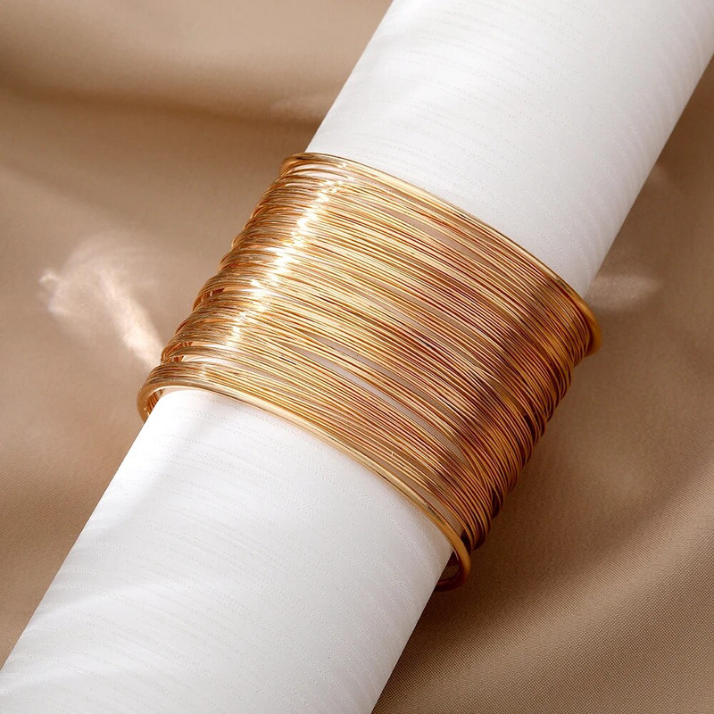 IPARAM radoša zelta krāsas metāla stiepļu rokassprādze sievietēm vīriešiem ar atvērtu muti, krustojoša, savīta rokassprādze, modes rotaslietas dāvanas