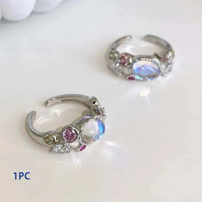 Πολύχρωμα μεταλλικά δαχτυλίδια ζιργκόν για γυναίκες Ακανόνιστο ματ δαχτυλίδι ρετρό δείκτης προσωπικότητας Δάχτυλο κοσμήματα Hip hop girls αξεσουάρ Δώρο