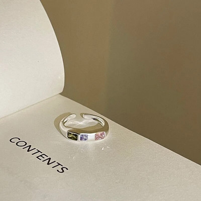 Πολύχρωμα μεταλλικά δαχτυλίδια ζιργκόν για γυναίκες Ακανόνιστο ματ δαχτυλίδι ρετρό δείκτης προσωπικότητας Δάχτυλο κοσμήματα Hip hop girls αξεσουάρ Δώρο