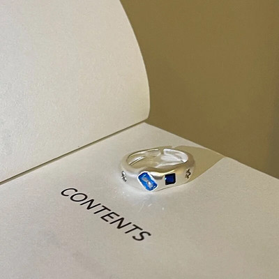 Πολύχρωμα μεταλλικά δαχτυλίδια ζιργκόν για γυναίκες Ακανόνιστο ματ δαχτυλίδι ρετρό δείκτης προσωπικότητας Δάχτυλο κοσμήματα Hip hop girls αξεσουάρ Δώρο