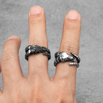 Мъжки пръстени от неръждаема стомана Argali Sheep Skull Punk Trendy for Women Biker Fashion Jewelry Хелоуин Креативност Подарък на едро