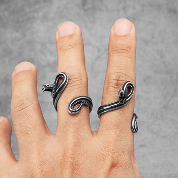 Δαχτυλίδια από ανοξείδωτο ατσάλι Ανδρικά δαχτυλίδια Animal Snake Viper Punk Trendy για γυναίκες Ποδηλάτης Μόδα Κοσμήματα Απόκριες Δημιουργικότητα Δώρο Χονδρική