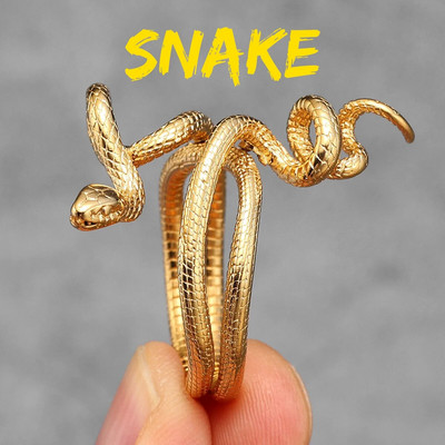 Nerūsējošā tērauda vīriešu gredzeni Dzīvnieku čūskas odze punk Moderns sievietēm Biker Modes rotaslietas Helovīna radošuma dāvanu vairumtirdzniecība