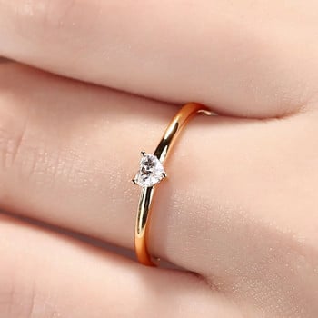 Пръстени за жени Малко сърце във формата на злато в цвят сватба годеж изящен пръстен бижута циркон романтични модни бижута KBR014-M