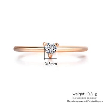 Пръстени за жени Малко сърце във формата на злато в цвят сватба годеж изящен пръстен бижута циркон романтични модни бижута KBR014-M