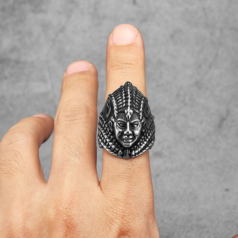 Egiptuse vaarao meeste sõrmused roostevabast terasest naiste ehted punk gooti rokk vintage lahedad asjad moeaksessuaarid kingituste hulgimüük