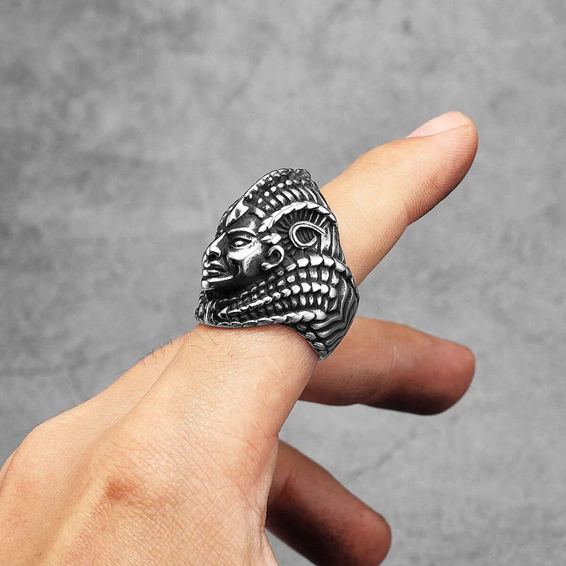 Egiptuse vaarao meeste sõrmused roostevabast terasest naiste ehted punk gooti rokk vintage lahedad asjad moeaksessuaarid kingituste hulgimüük