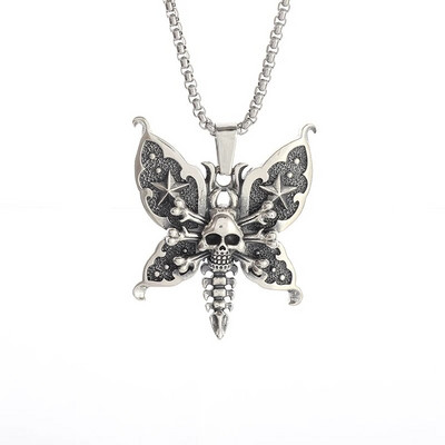 Loovus Vintage salapärane templikuju, tiivad, ingliripatsiga kaelakee meestele, trendid domineerivad punk-ehted, kingitus