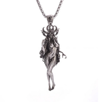 Loovus Vintage salapärane templikuju, tiivad, ingliripatsiga kaelakee meestele, trendid domineerivad punk-ehted, kingitus
