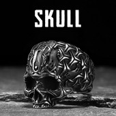 Weave Skull Ανδρικά δαχτυλίδια από ανοξείδωτο ατσάλι Γυναικεία κοσμήματα Punk Rock Vintage Μαύρα Γοτθικά Αξεσουάρ Μόδας Αισθητική Δώρο Χονδρική