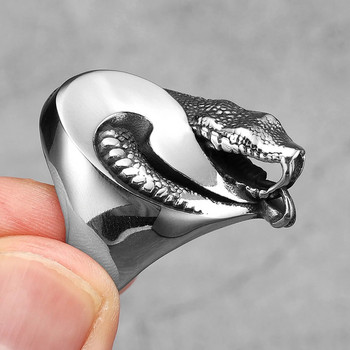 Tai Chi Alien Snake Animal Мъжки пръстени от неръждаема стомана Дамски бижута Пънк Рок Готини неща Модни аксесоари Подарък на едро