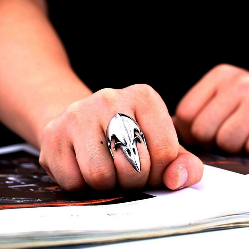 Vintage Odin Crow Skull Ring Men Biker Nordic inox ανοξείδωτο δαχτυλίδι Viking Fashion Amulet Ravens Κοσμήματα Δώρο Χονδρική