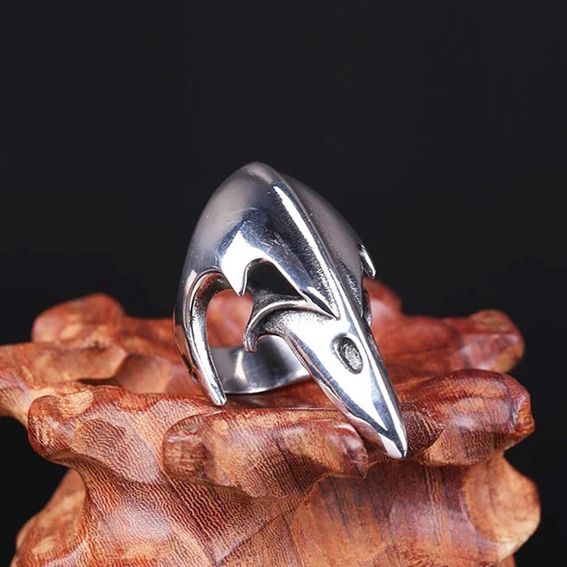 Vintage Odin Crow Skull Ring Men Biker Nordic inox ανοξείδωτο δαχτυλίδι Viking Fashion Amulet Ravens Κοσμήματα Δώρο Χονδρική