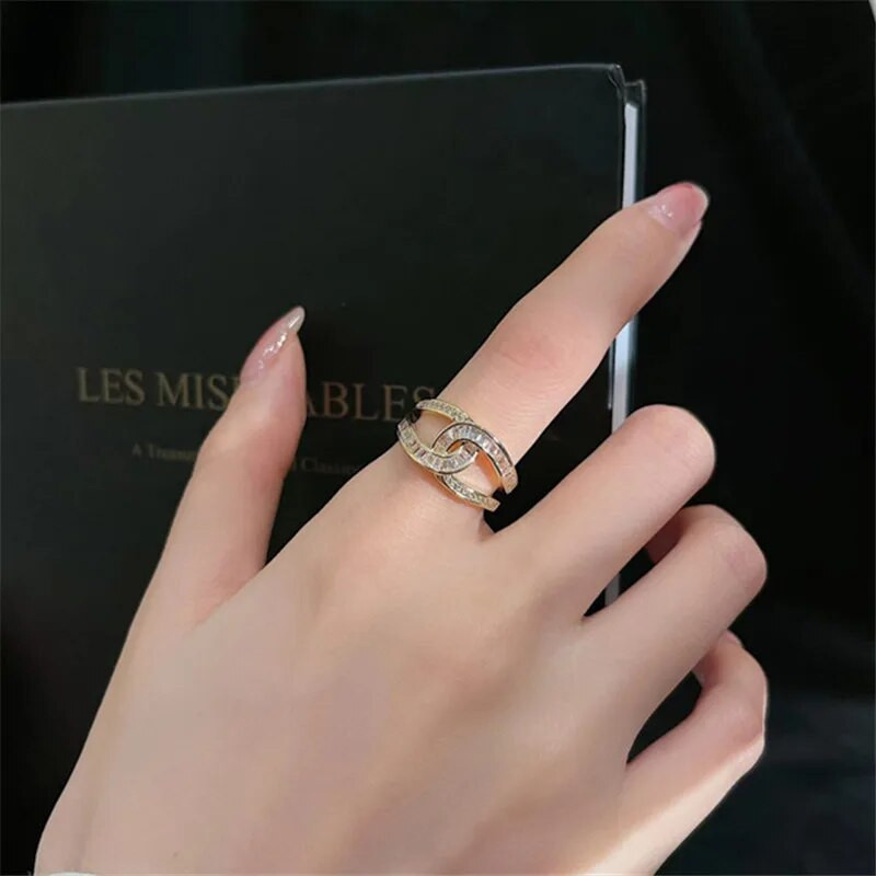 2022. aasta uue disainiga U-kujuline tsirkoonist reguleeritavad sõrmused, hiphopi aksessuaarid naistele, tüdrukutele, Korea moeehted, kingitus