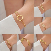 Roostevabast terasest käevõrud Moesuundade mitmekihiline kett elevant Smiley lõpmatuse sümboliga ümmargune käevõru naistele ehted kingitused