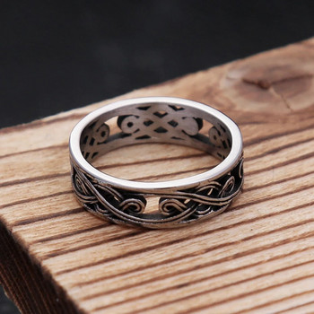 Απλά δαχτυλίδια από ανοξείδωτο ατσάλι 316 λίτρων για άνδρες Γυναικεία Vintage μόδα δαχτυλίδι με μοτίβο από γυαλί Δημιουργικό κόσμημα για ζευγάρια