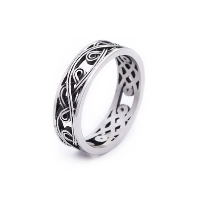 Απλά δαχτυλίδια από ανοξείδωτο ατσάλι 316 λίτρων για άνδρες Γυναικεία Vintage μόδα δαχτυλίδι με μοτίβο από γυαλί Δημιουργικό κόσμημα για ζευγάρια