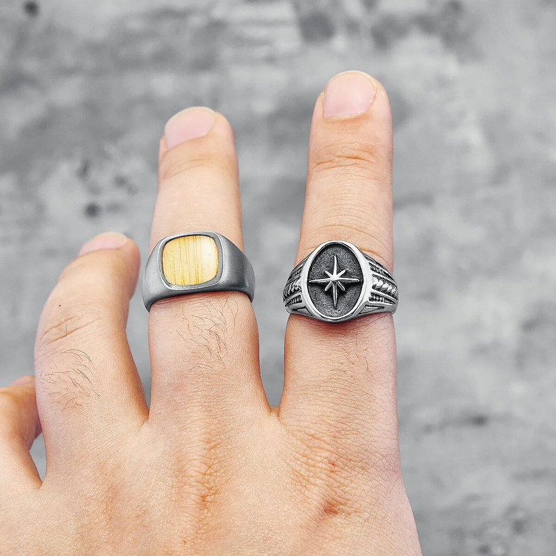 316L nerūsējošā tērauda gredzeni Ziemeļzvaigznes spīdošs modes vīriešu foršs gredzens draugam braucējam motociklistu rotaslietas unikālas labākās dāvanas vairumtirdzniecība