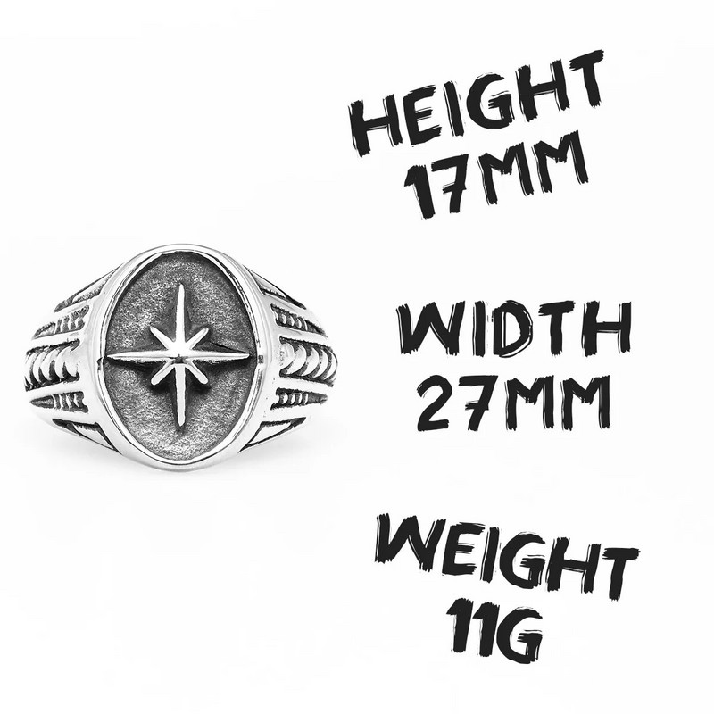 316L nerūsējošā tērauda gredzeni Ziemeļzvaigznes spīdošs modes vīriešu foršs gredzens draugam braucējam motociklistu rotaslietas unikālas labākās dāvanas vairumtirdzniecība