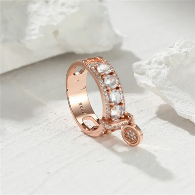 Vintage prsten od kraljevsko plavog kamena u boji žutog zlata, luksuzno žensko vjenčano prstenje za žene, okrugli viseći prsten, zaručnički nakit, darovi