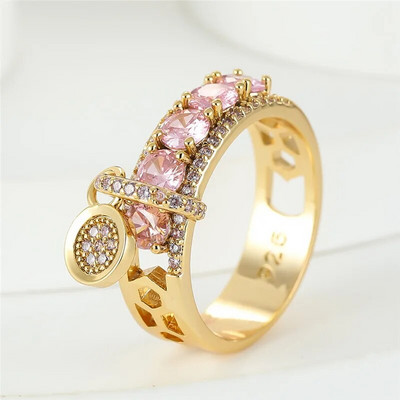 Vintage prsten od kraljevsko plavog kamena u boji žutog zlata, luksuzno žensko vjenčano prstenje za žene, okrugli viseći prsten, zaručnički nakit, darovi