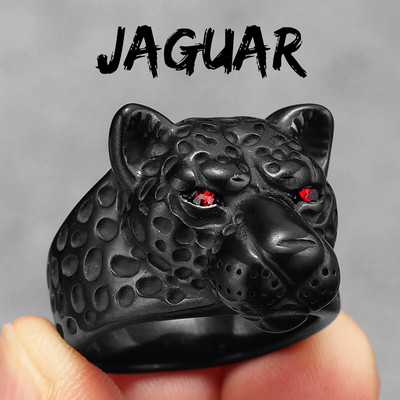 Leopardsõrmus roostevabast terasest meeste jaguari sõrmused metsloomade punkrokk meestele peoehted Halloweeni tarvikud kingituste hulgimüük