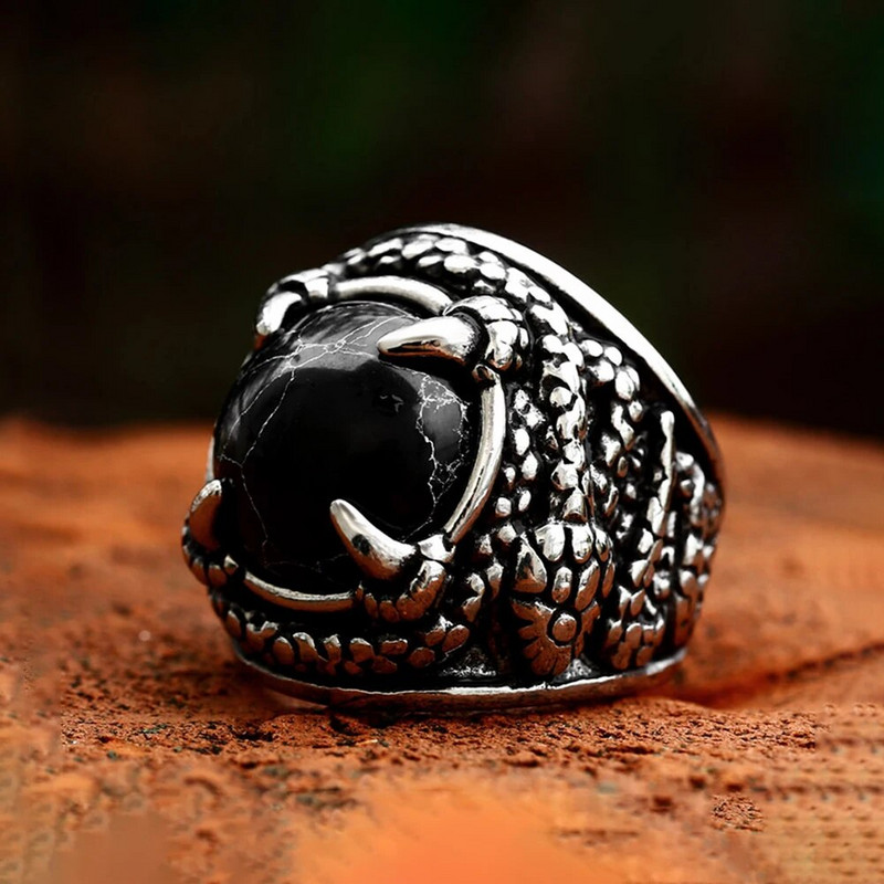 Mood Retro Domineeriv Snake Ring Gooti roostevabast terasest Meeste Must Kivisõrmus Punk Biker Amulet Ehted Kingitused Hulgimüük
