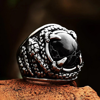 Модни винтидж креативни каменни пръстени Пънк хип-хоп пръстен със змия от неръждаема стомана за мъже, жени Мотоциклет Амулет Бижута на едро