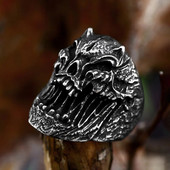 Punk Hip Hop 316L prsten od zle lubanje od nehrđajućeg čelika Muški gotički biciklistički unikatni prstenovi s kosturima Party Amulet Nakit Poklon Dodaci