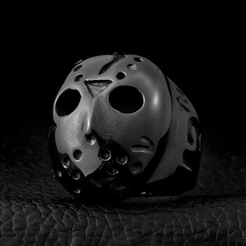 Punk Black Friday Killer Jason Mask Ring For Ανοξείδωτο ατσάλι Retro Jason Mask Rings Biker Jewelry Creative Gift Χονδρική