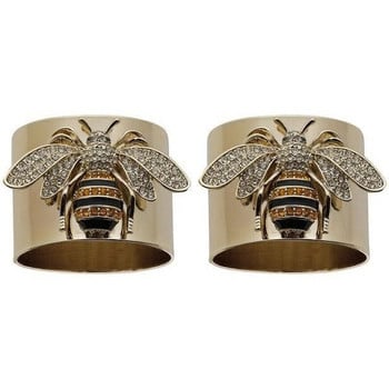 Изящни луксозни златни цветове издълбани пчелни пръстени за жени Модерни метални инкрустирани бели камъни Парти пръстен Годежен бижу Подарък