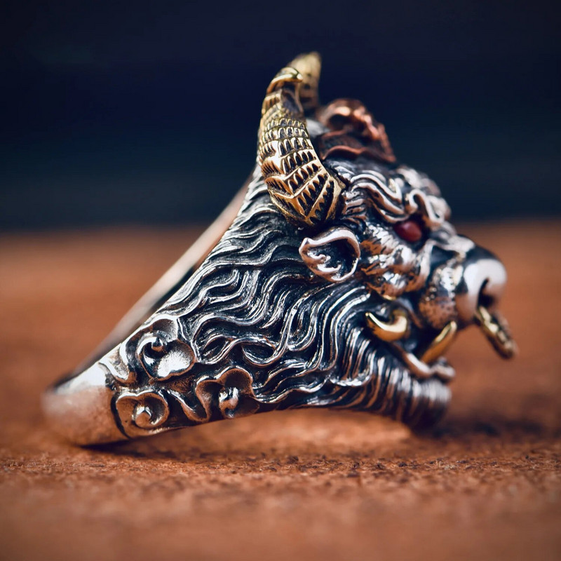 Uus hõbedane sõrmus härjapea meeste ja naiste lahtised sõrmused domineerivad moe- ja kingituste kohaletoimetamise ehted