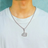 Iced Out Islam Μουσουλμανικό κρεμαστό κολιέ με αλυσίδα σχοινιού 4 χιλιοστών Θρησκευτικά κομψά αξεσουάρ Κοσμήματα Hip Hop για άνδρες Γυναικεία