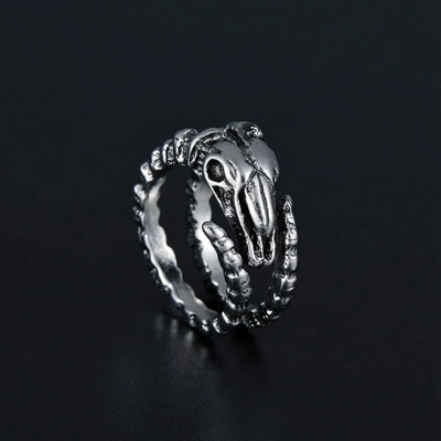 Jauns tīkls Red Tide Flow Wide Face Fighter Weather Deguns ziloņu gredzens vīriešiem personalizēts modes tendences atvērts rādītājpirksta gredzens