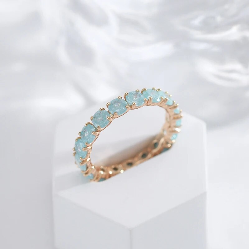 JULYDREAM lumehelbe tekstuur Sinine Roheline Roosa Tsirkoon Täielik Inlay Statement Sõrmused Kullavärvi Moeehted Virnastatavad aksessuaarid