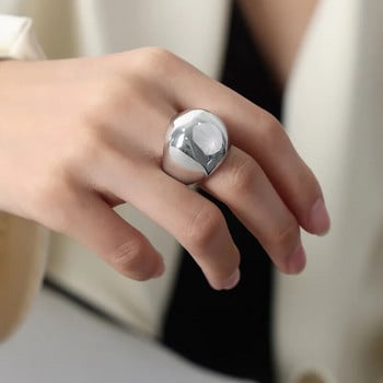 Моден дамски пръстен от неръждаема стомана, овален женски луксозен пръстен, пънк аксесоари, естетика, бижута, подарък за парти на едро