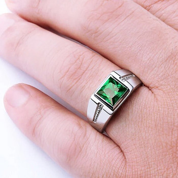Модни мъжки пънк цинкова сплав Червени бижута Зелен пръстен с единичен пръстен Мъжки пръстени Бижута Сватбени