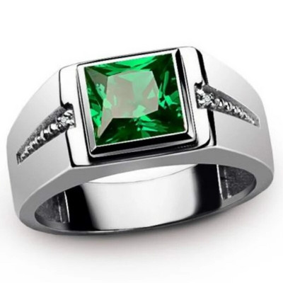 Модни мъжки пънк цинкова сплав Червени бижута Зелен пръстен с единичен пръстен Мъжки пръстени Бижута Сватбени
