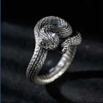 Гореща разпродажба Dragon Open Ring за мъже Green Eyes Heroic Spirit Silver Color Dragon Hyperbole Мъжки пръстени Бижута в пънк стил