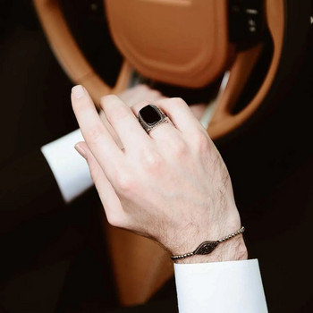 30 стила Винтидж ръчно изработен турски пръстен с печат за мъже, жени Древен сребърен цвят Черен ониксов камък Пънк пръстени Религиозни бижута